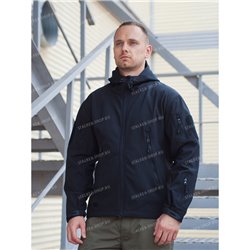 Куртка Shark Skin Soft Shell на толстом флисе, black